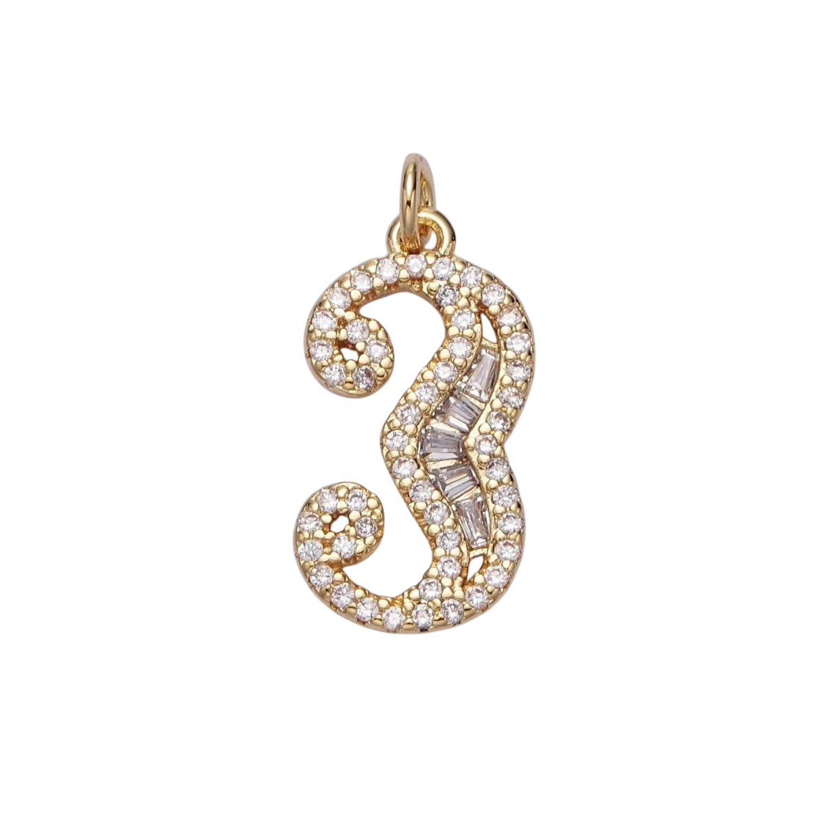 Micro Pave CZ Number Charm Pave Dangle Gold Filled Number Charm Pave Numbers
