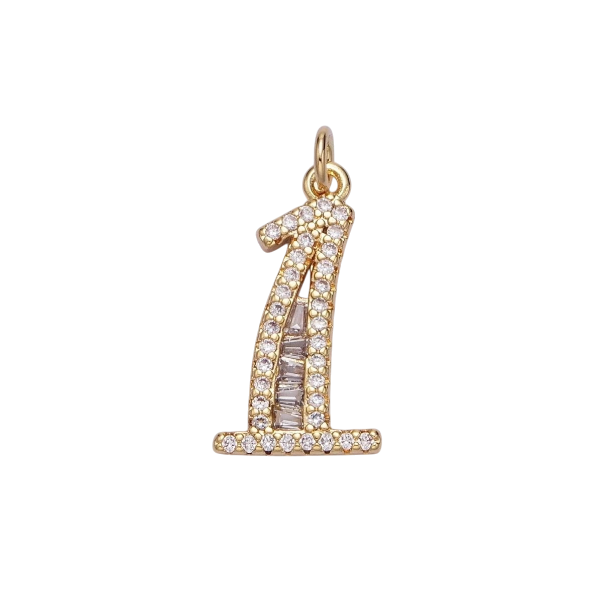 Micro Pave CZ Number Charm Pave Dangle Gold Filled Number Charm Pave Numbers