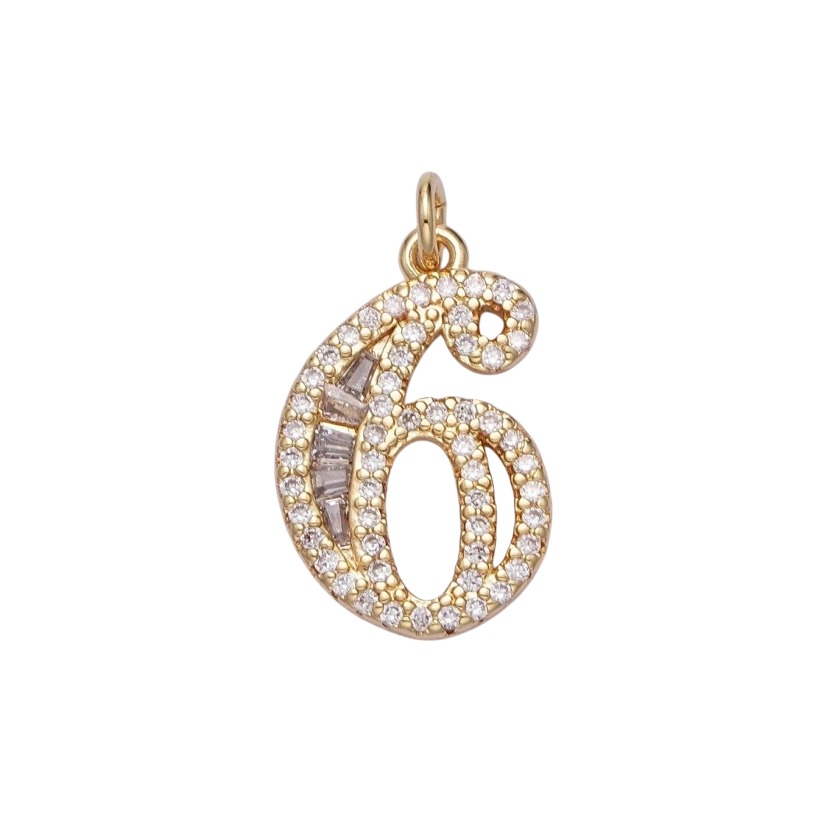 Micro Pave CZ Number Charm Pave Dangle Gold Filled Number Charm Pave Numbers