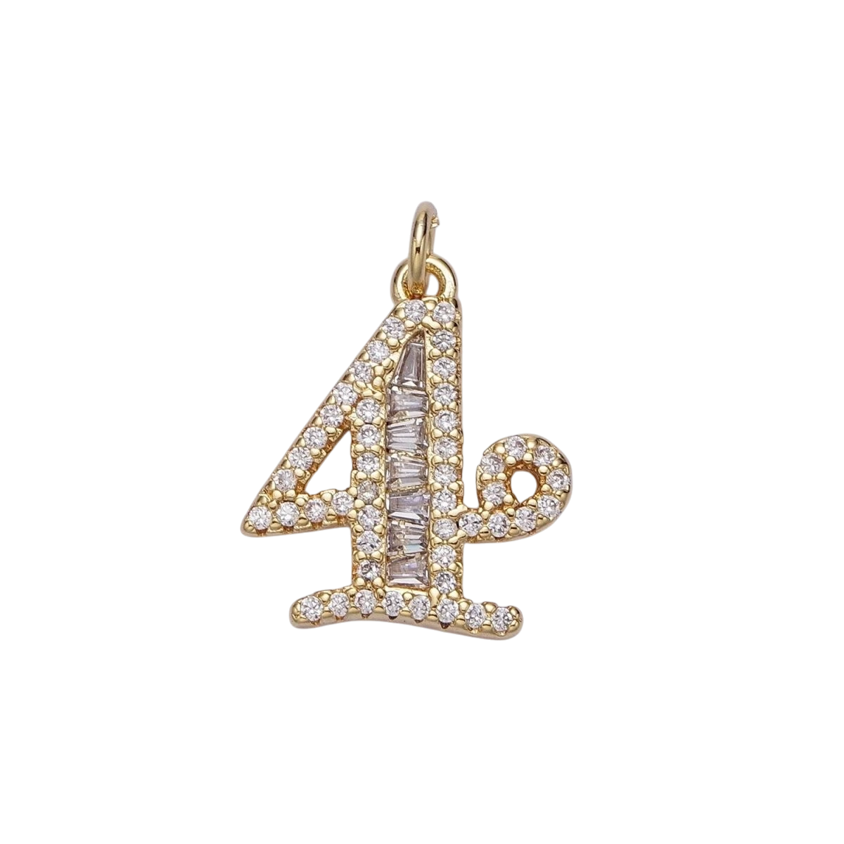 Micro Pave CZ Number Charm Pave Dangle Gold Filled Number Charm Pave Numbers