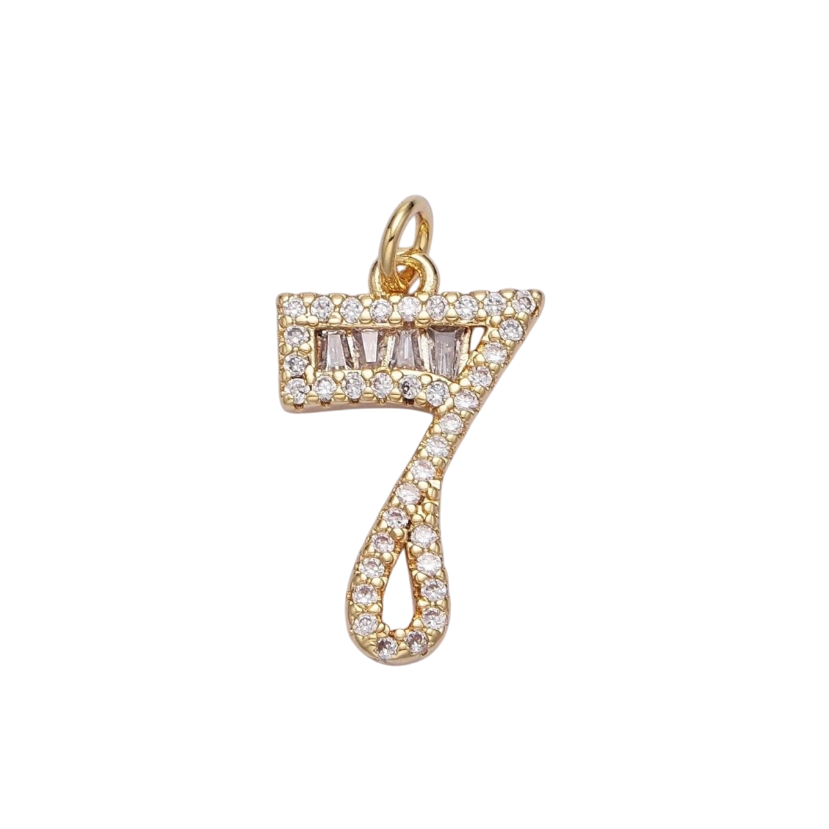 Micro Pave CZ Number Charm Pave Dangle Gold Filled Number Charm Pave Numbers