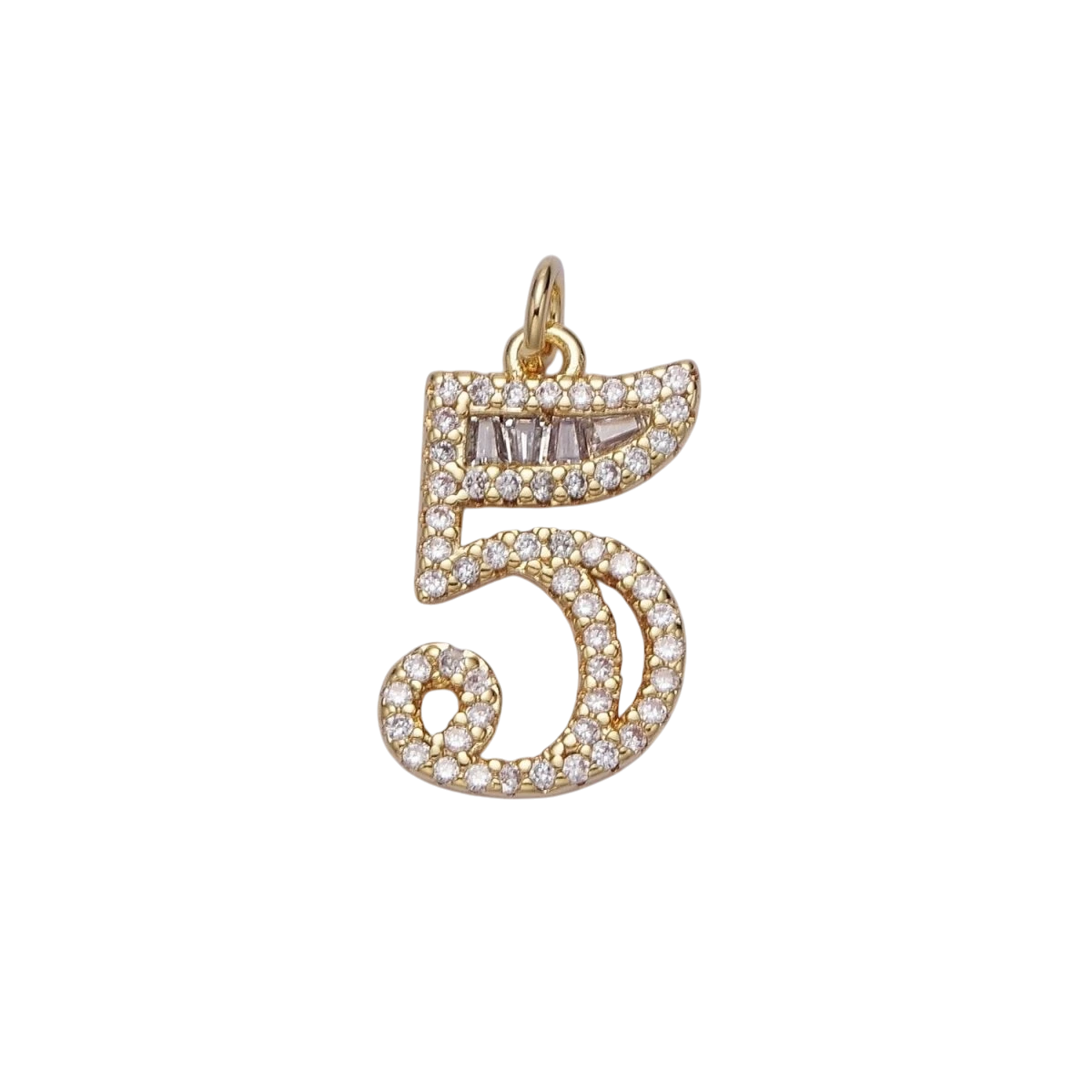 Micro Pave CZ Number Charm Pave Dangle Gold Filled Number Charm Pave Numbers