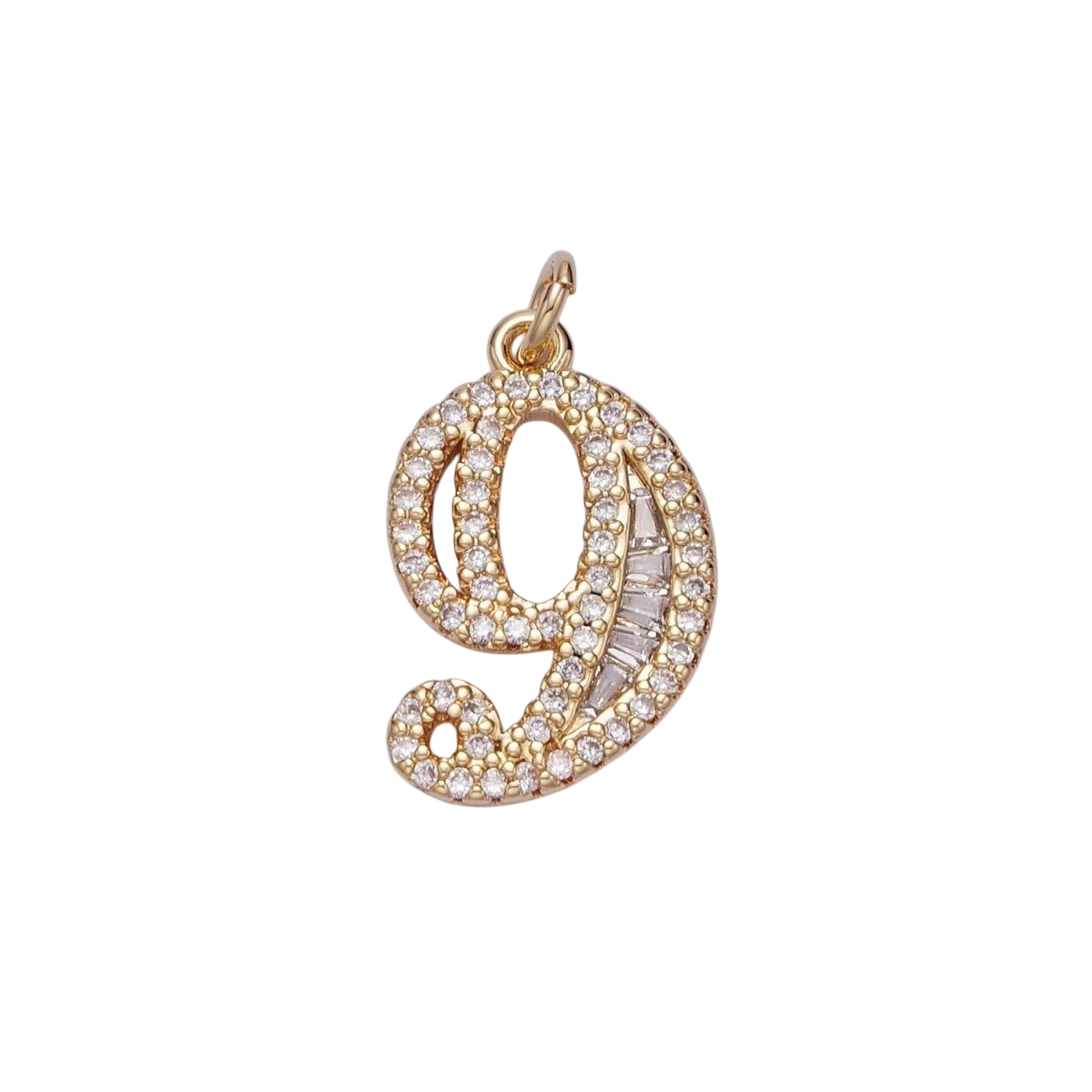 Micro Pave CZ Number Charm Pave Dangle Gold Filled Number Charm Pave Numbers