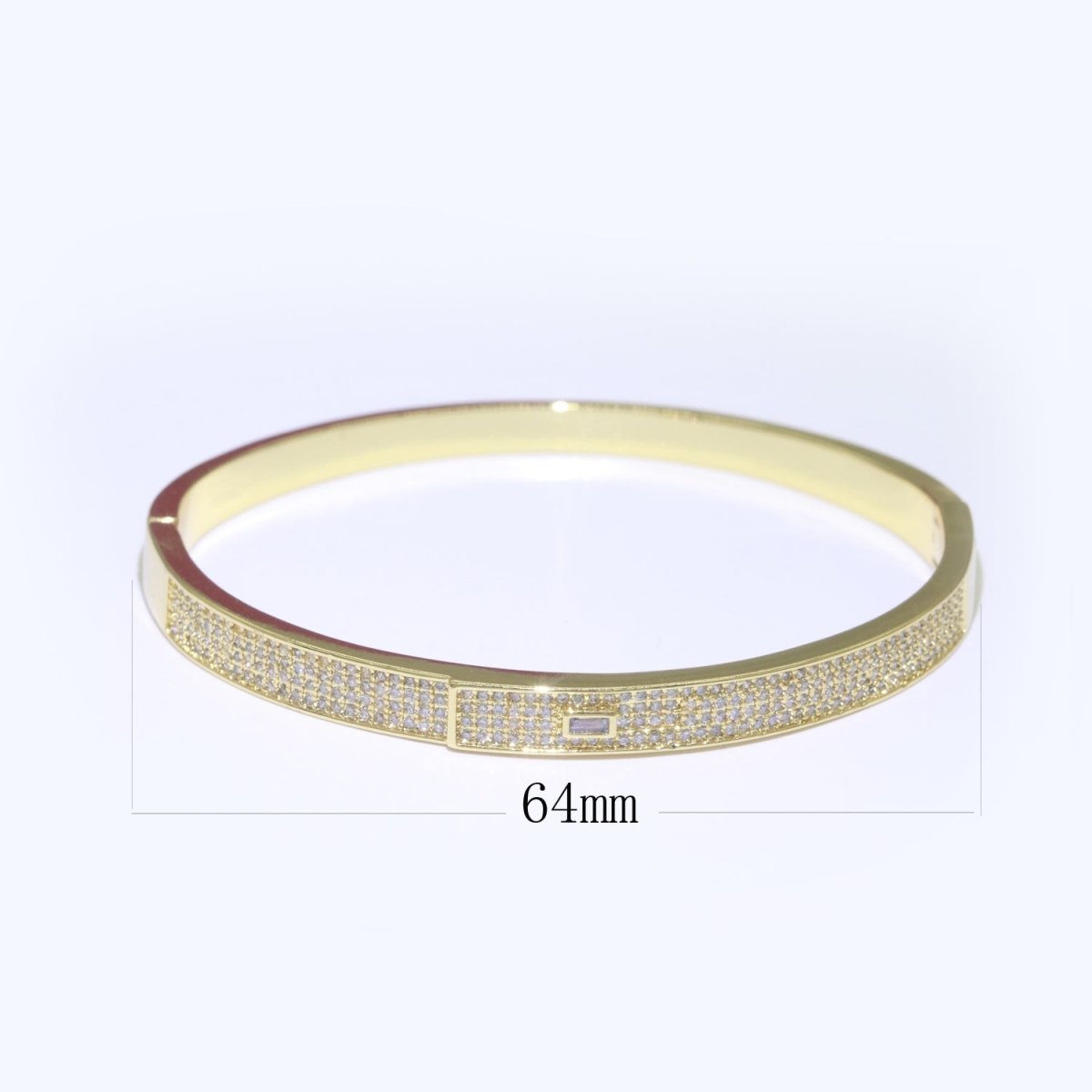 Stunning Micro Pave Gold Bracelet 14K Gold Filled Stackable Jewelry Gold Bangle Bracelet