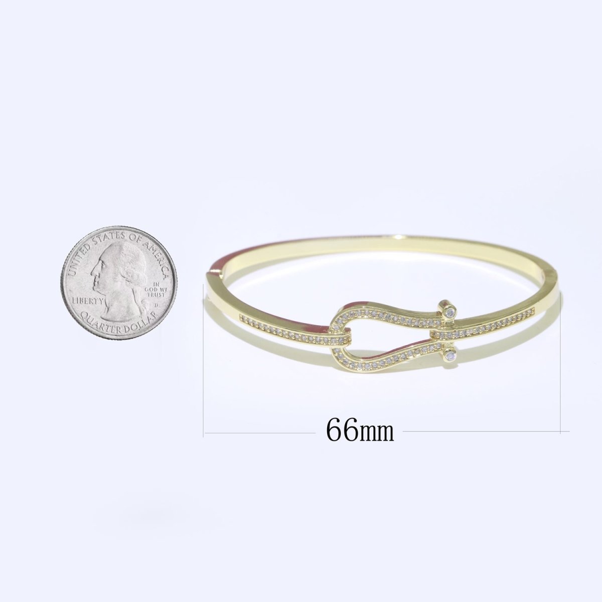 Micro Pave Gold Snaffle Bit Bracelet Minimalist Gold Bracelet for Her