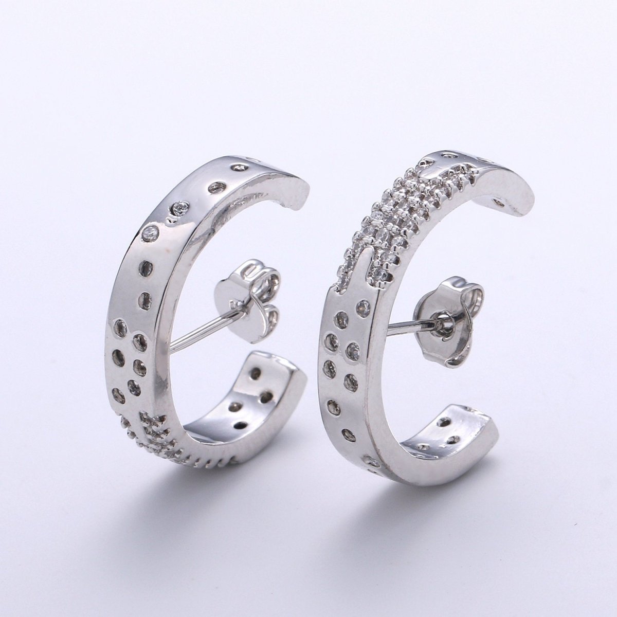 Micro Pave Suspender Earrings • Gold Filled ear climbers • cuff earrings • Gold hoop stud earrings • Statement Earrings
