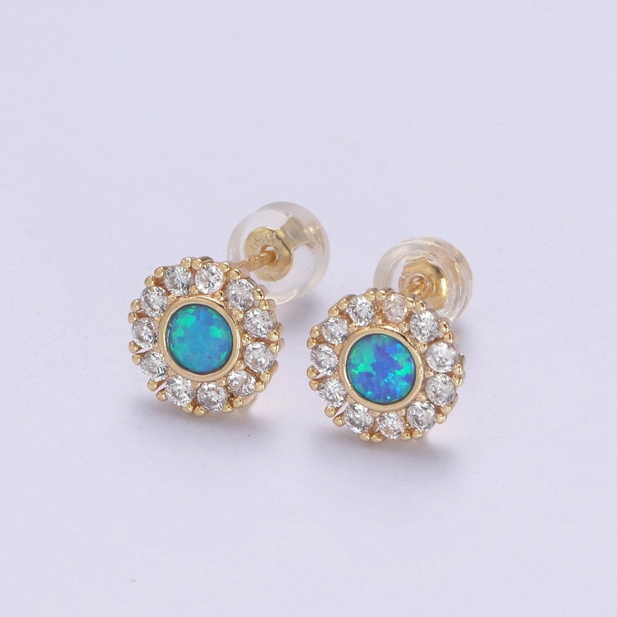 Mini Opal Floral Stud Earring Cartilage Earring, Gold Flower stud, dainty gold Minimalist Jewelry