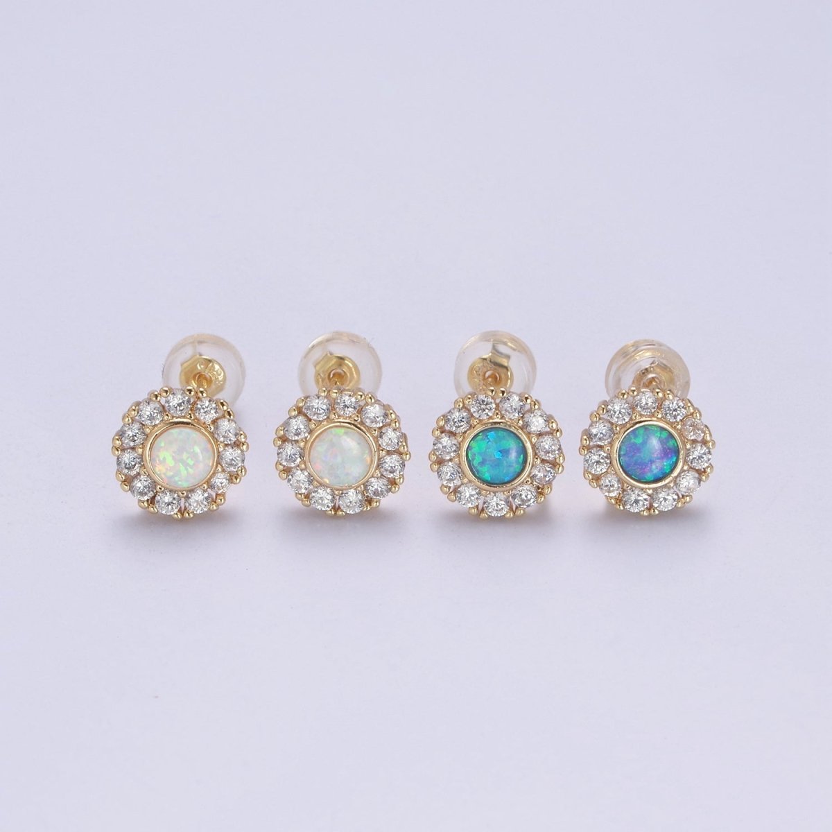 Mini Opal Floral Stud Earring Cartilage Earring, Gold Flower stud, dainty gold Minimalist Jewelry