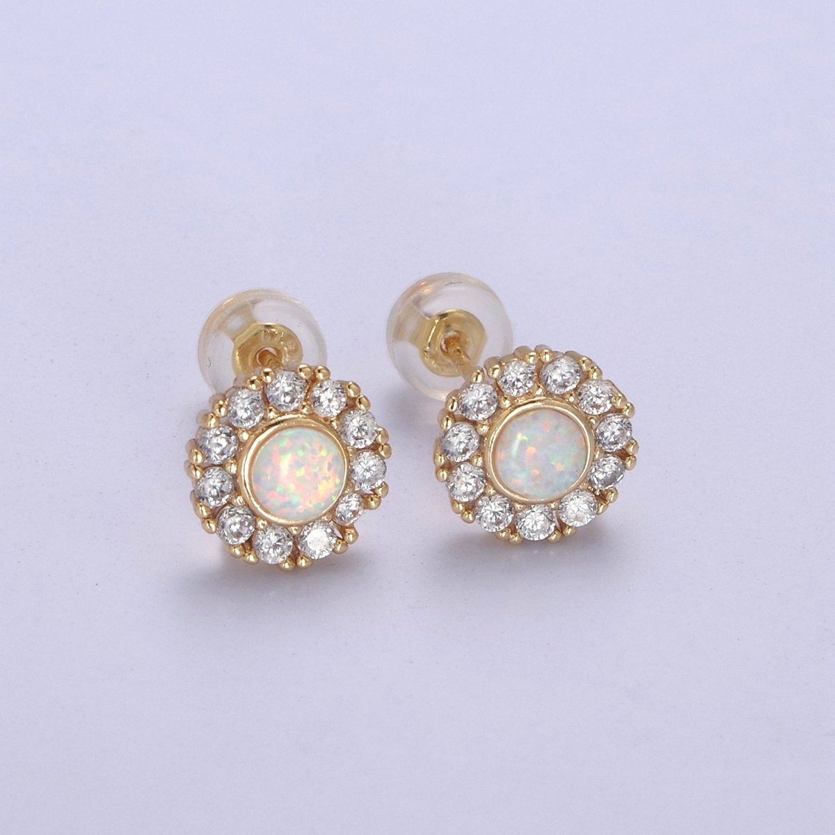 Mini Opal Floral Stud Earring Cartilage Earring, Gold Flower stud, dainty gold Minimalist Jewelry