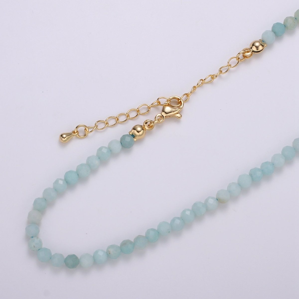 Minimalist Multicolor Natural Gemstone Beads Morganite Amazonite Pink Rose Quartz Moonstone Purple Amethyst Necklace