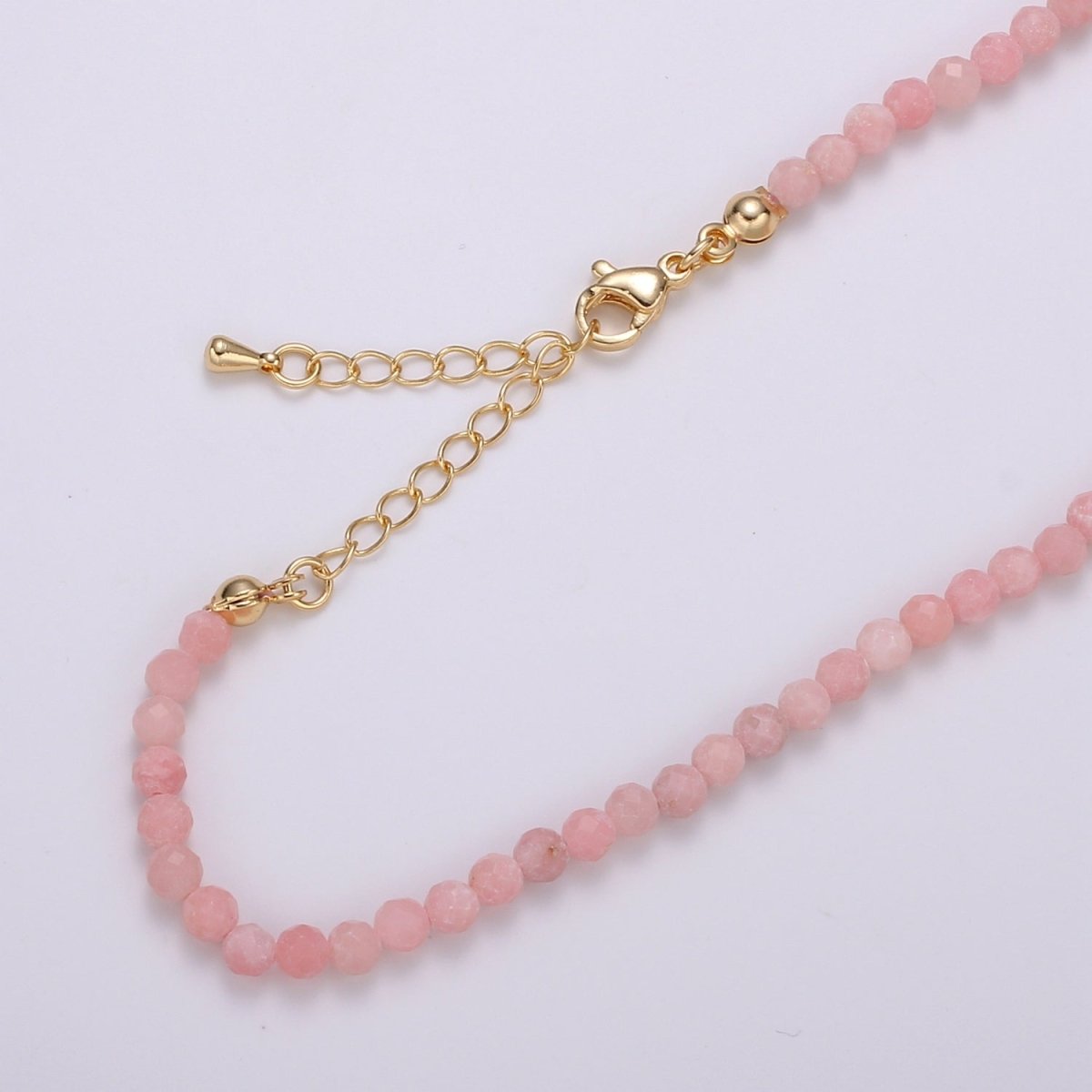 Minimalist Multicolor Natural Gemstone Beads Morganite Amazonite Pink Rose Quartz Moonstone Purple Amethyst Necklace