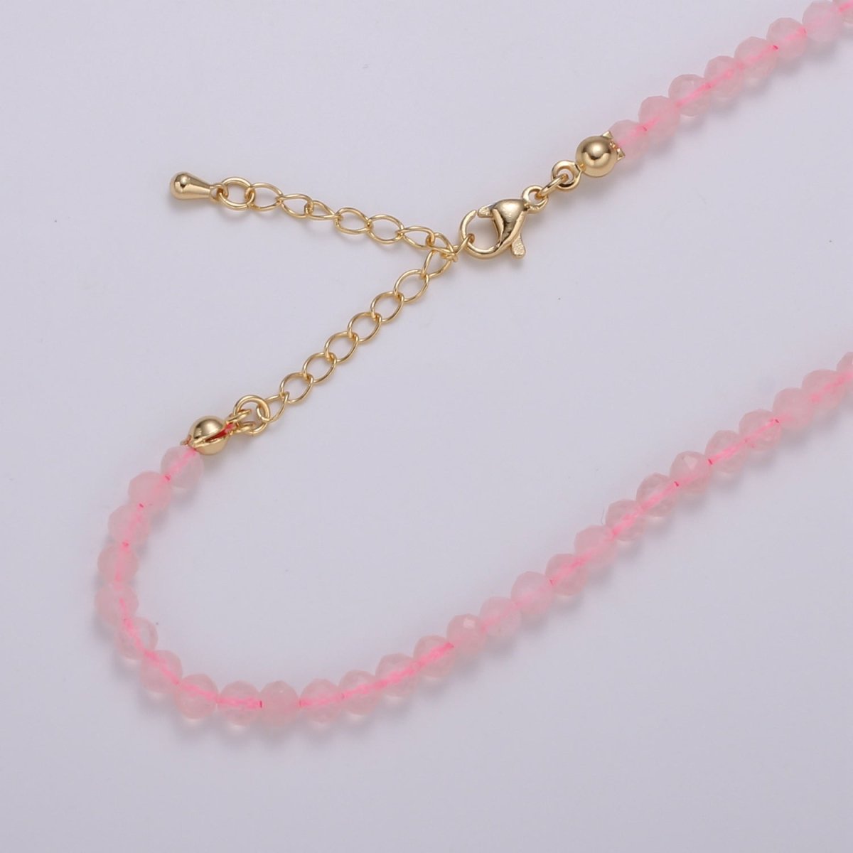 Minimalist Multicolor Natural Gemstone Beads Morganite Amazonite Pink Rose Quartz Moonstone Purple Amethyst Necklace