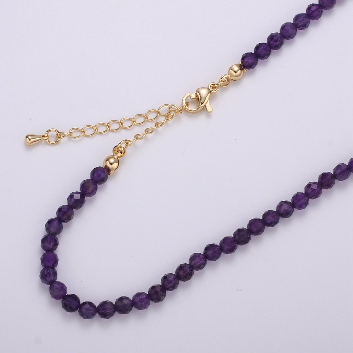 Minimalist Multicolor Natural Gemstone Beads Morganite Amazonite Pink Rose Quartz Moonstone Purple Amethyst Necklace