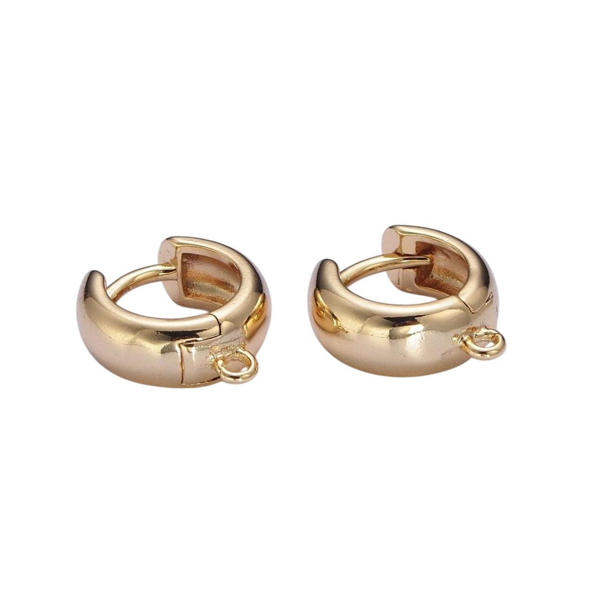 Thick 14mm Huggie Hoops with Open Link Loop Jewelry Hoops