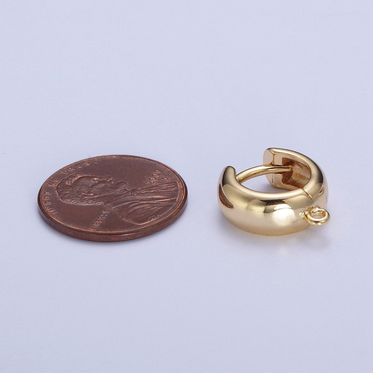 Thick 14mm Huggie Hoops with Open Link Loop Jewelry Hoops