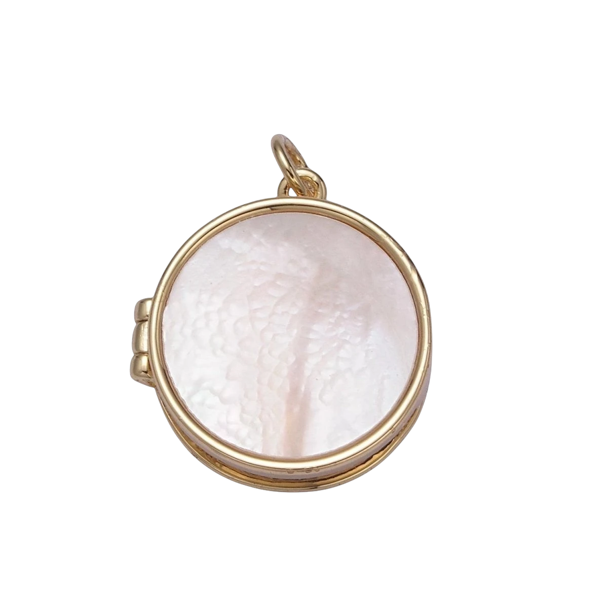 Pearl Locket Charm 14k Gold Filled Round Locket for Photo