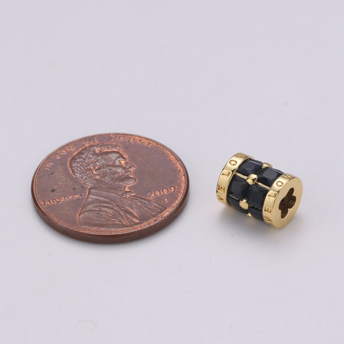 24K Gold-Filled 6.5mm Spacer Bead Clover Shape Small Hole Tube Love Beads Charms Drum Barrel Beads Enamel Tube Spacer