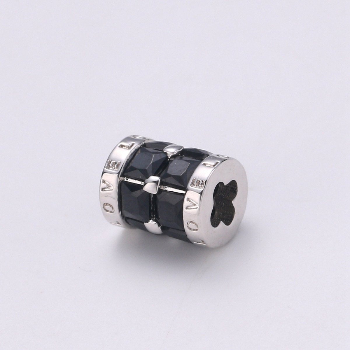 24K Gold-Filled 6.5mm Spacer Bead Clover Shape Small Hole Tube Love Beads Charms Drum Barrel Beads Enamel Tube Spacer