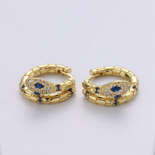 SNAKE hoops 14K Gold Filled Huggie Earrings