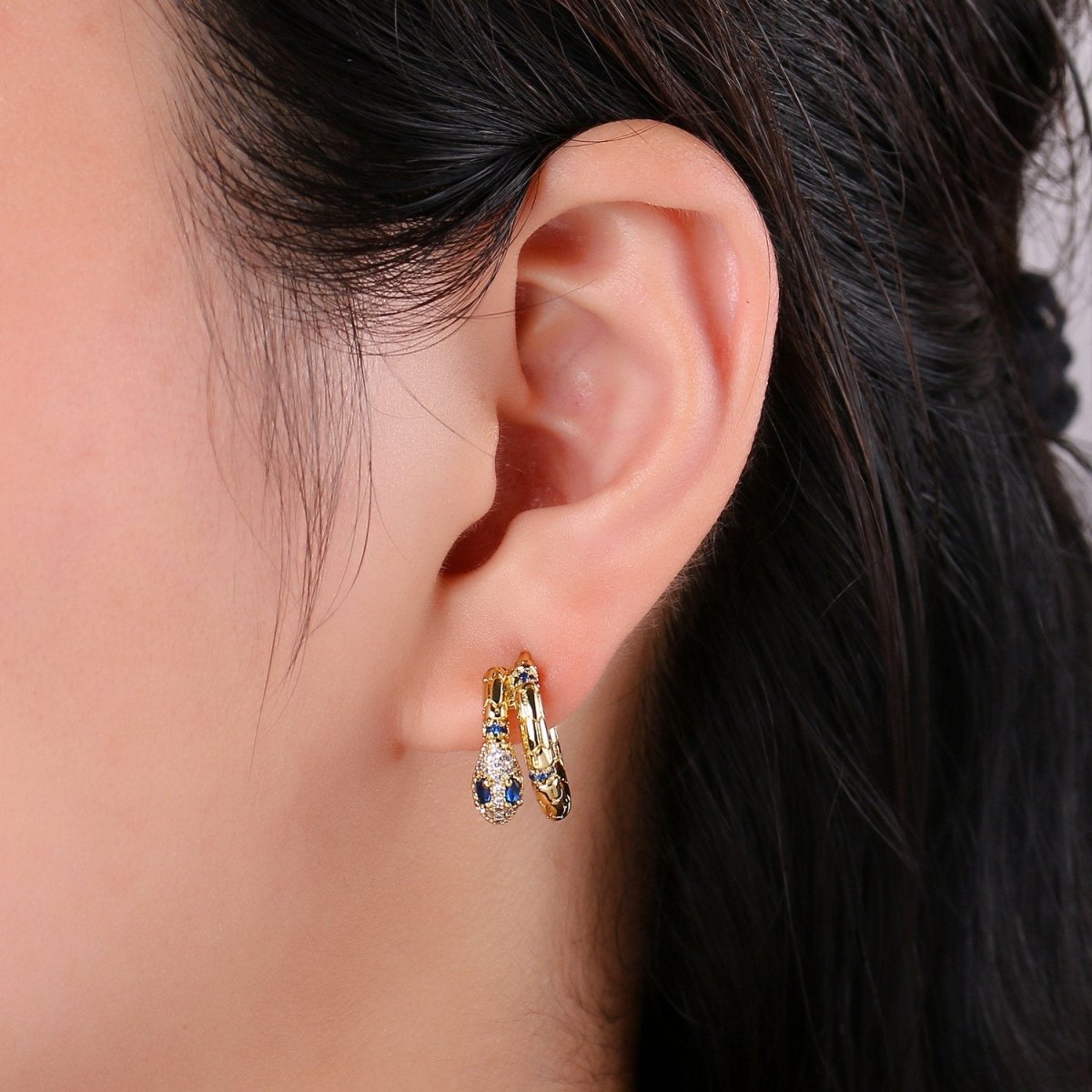 SNAKE hoops 14K Gold Filled Huggie Earrings