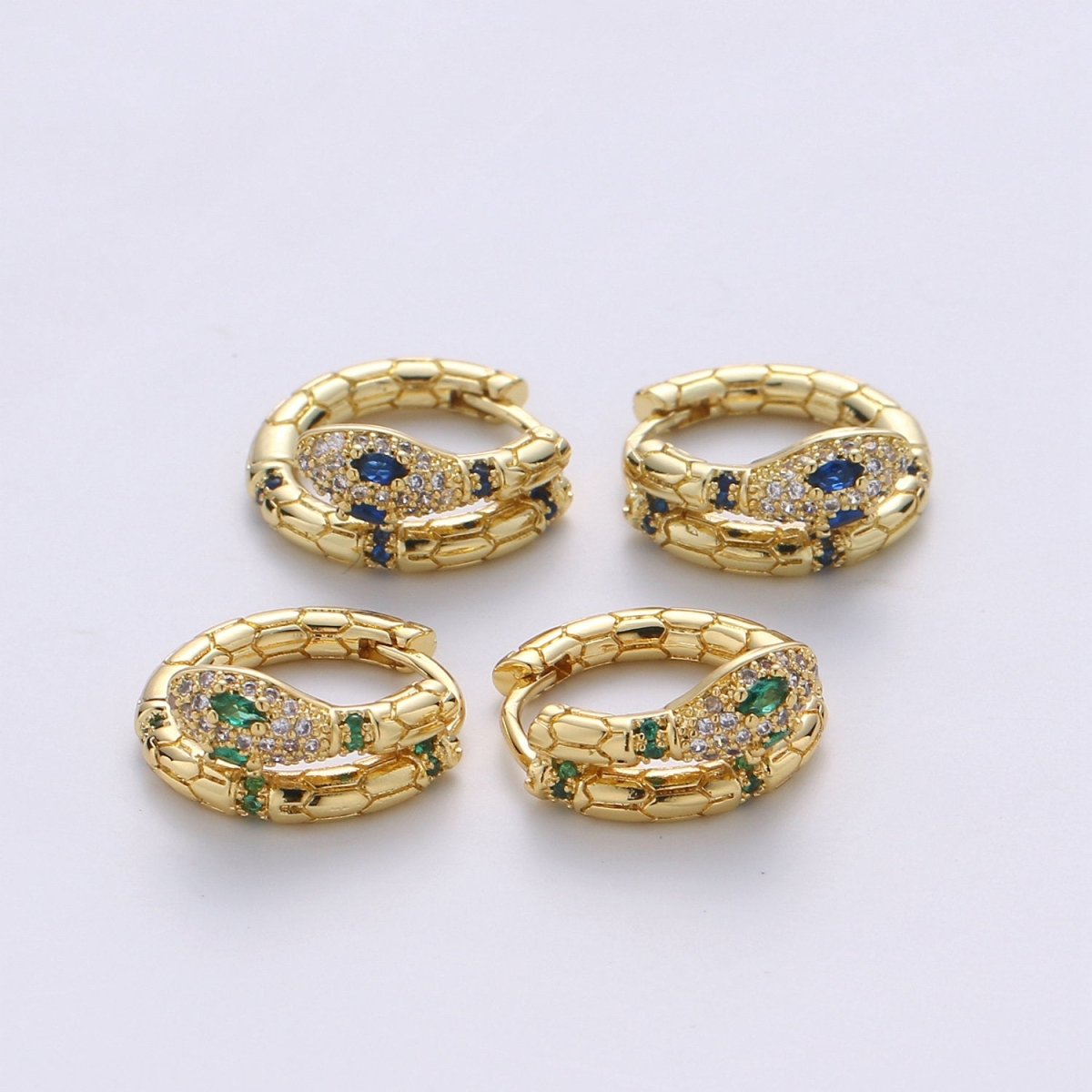 SNAKE hoops 14K Gold Filled Huggie Earrings