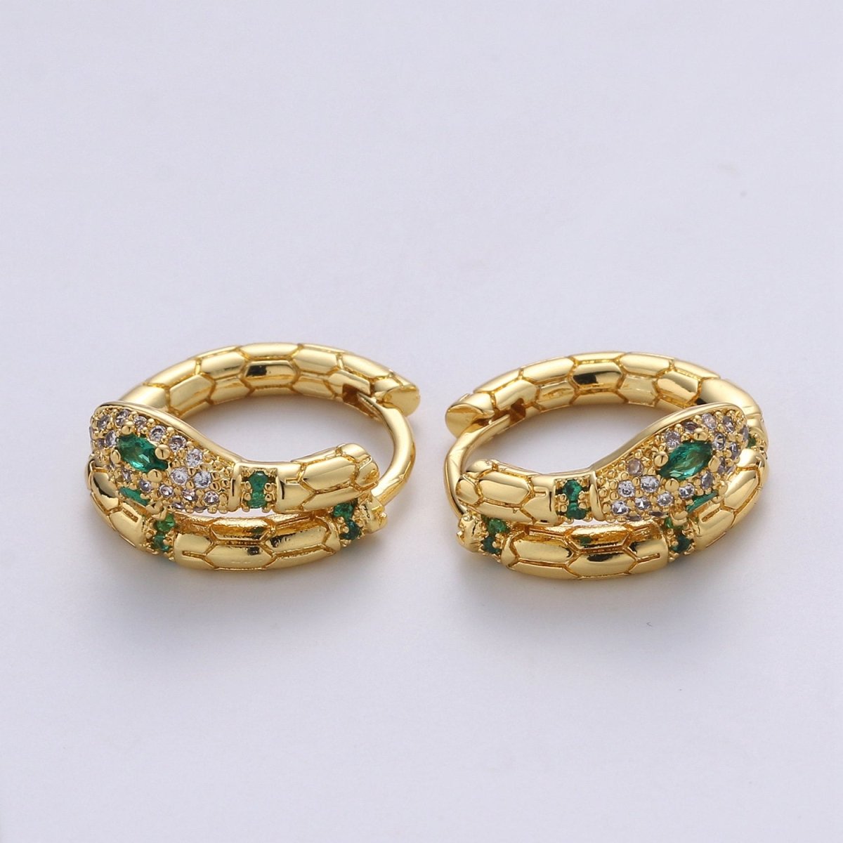 SNAKE hoops 14K Gold Filled Huggie Earrings