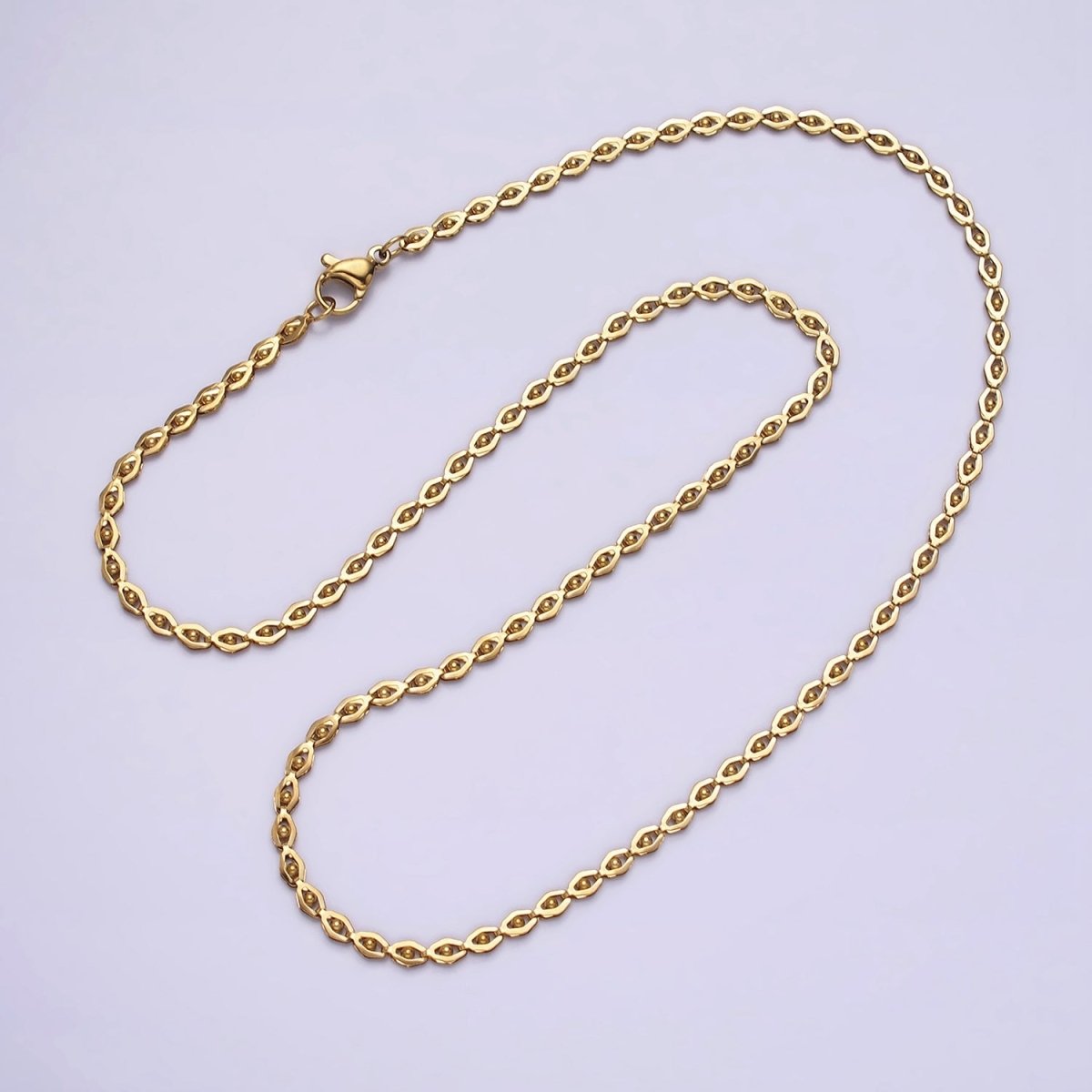 Unique Stainless Steel 2.5mm Dot Designed Geometric 17.5 Inch Layering Statement Chain Necklace