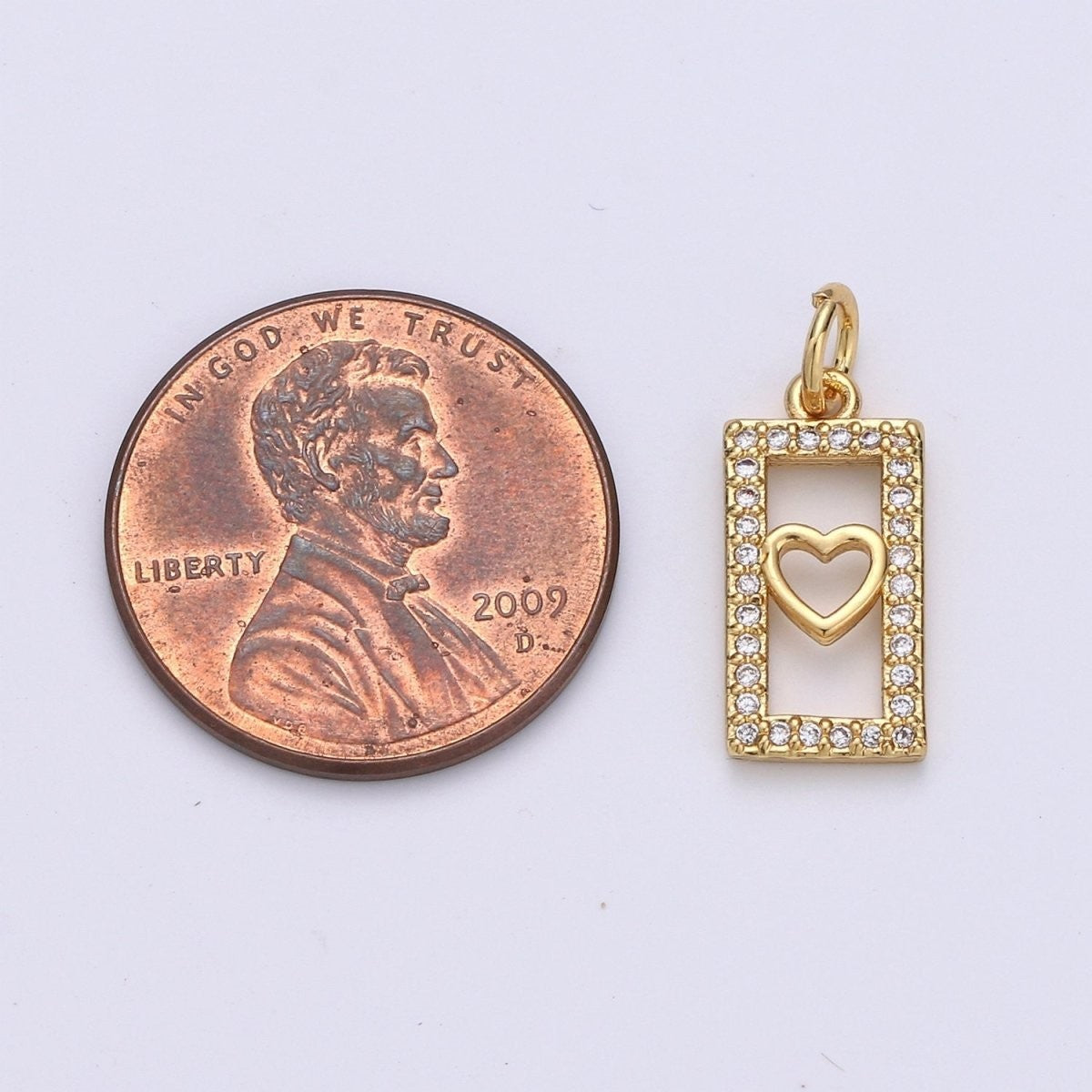 Tiny Heart Charm CZ Cubic Zirconia Mini Lover Charm Gold Charm 14k Gold Filled Micro Pave Charm