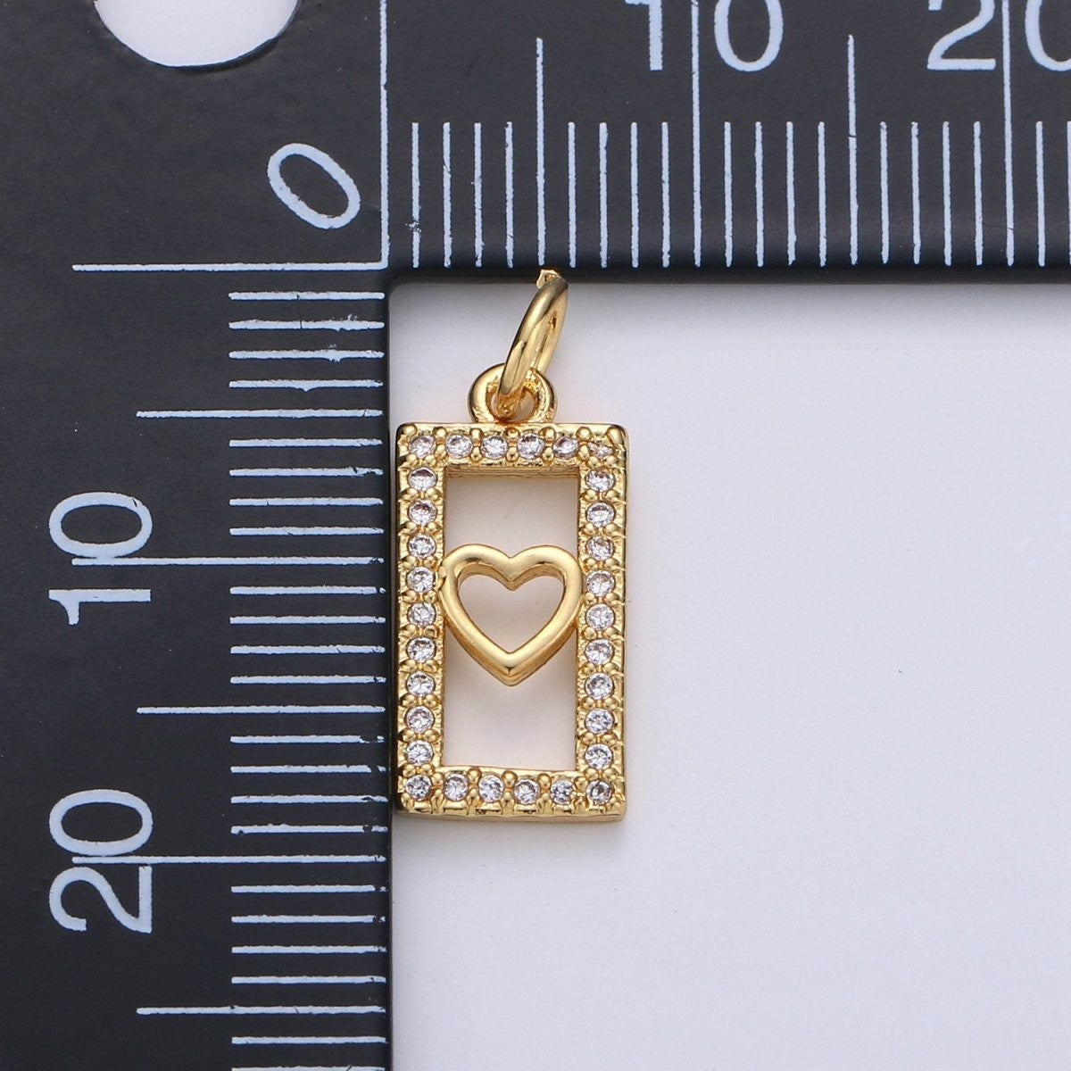 Tiny Heart Charm CZ Cubic Zirconia Mini Lover Charm Gold Charm 14k Gold Filled Micro Pave Charm