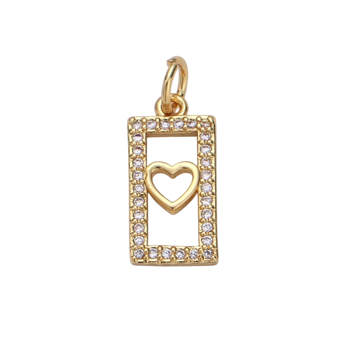 Tiny Heart Charm CZ Cubic Zirconia Mini Lover Charm Gold Charm 14k Gold Filled Micro Pave Charm