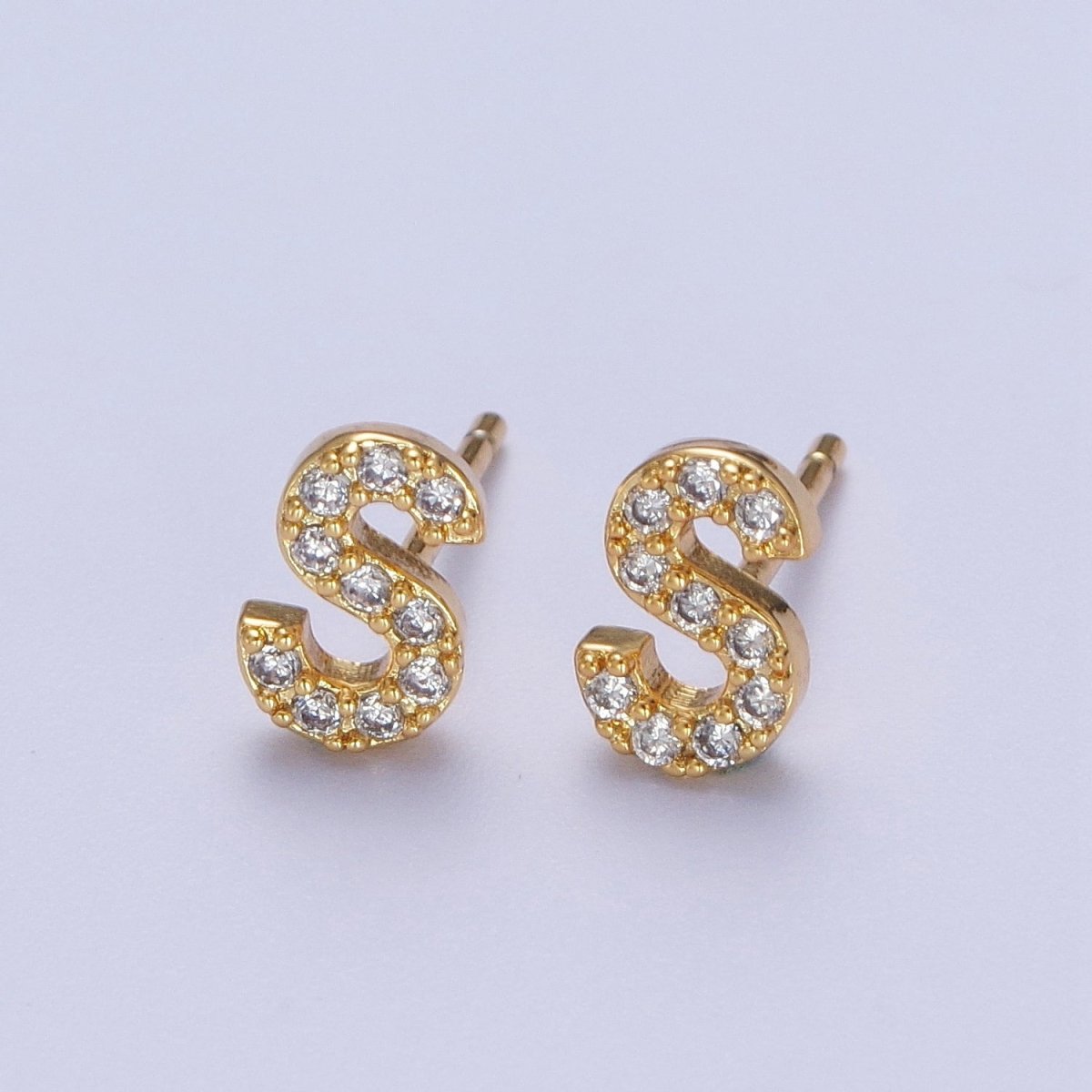 Tiny Initial Earring Letter Stud Earrings Initial Earrings Diamond CZ Initial Earrings Letter Studs Dainty Earrings