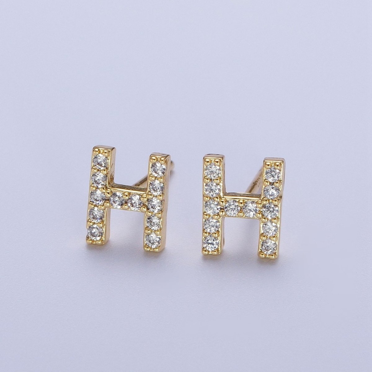 Tiny Initial Earring Letter Stud Earrings Initial Earrings Diamond CZ Initial Earrings Letter Studs Dainty Earrings