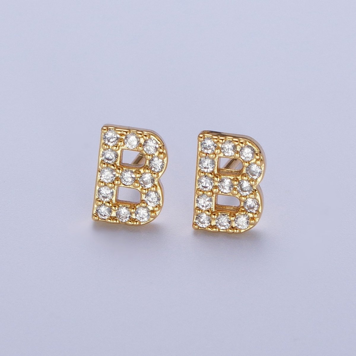 Tiny Initial Earring Letter Stud Earrings Initial Earrings Diamond CZ Initial Earrings Letter Studs Dainty Earrings