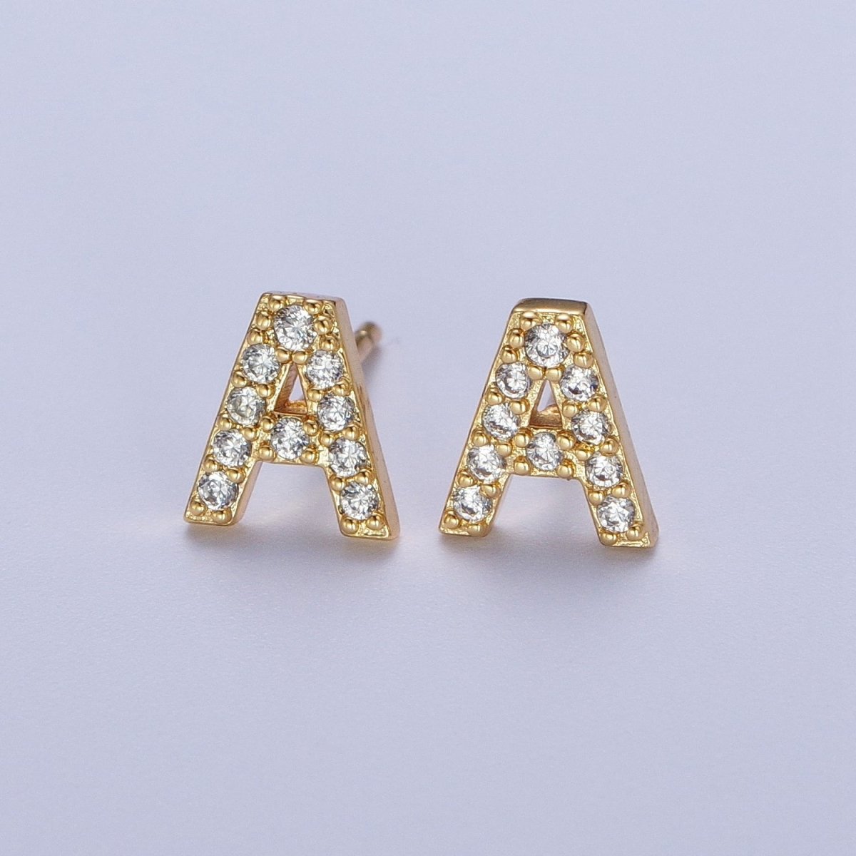 Tiny Initial Earring Letter Stud Earrings Initial Earrings Diamond CZ Initial Earrings Letter Studs Dainty Earrings