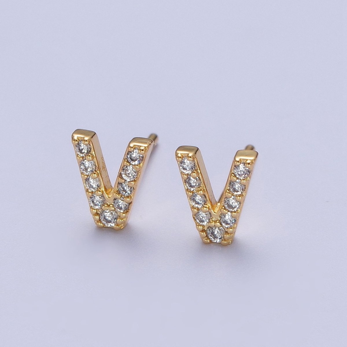 Tiny Initial Earring Letter Stud Earrings Initial Earrings Diamond CZ Initial Earrings Letter Studs Dainty Earrings