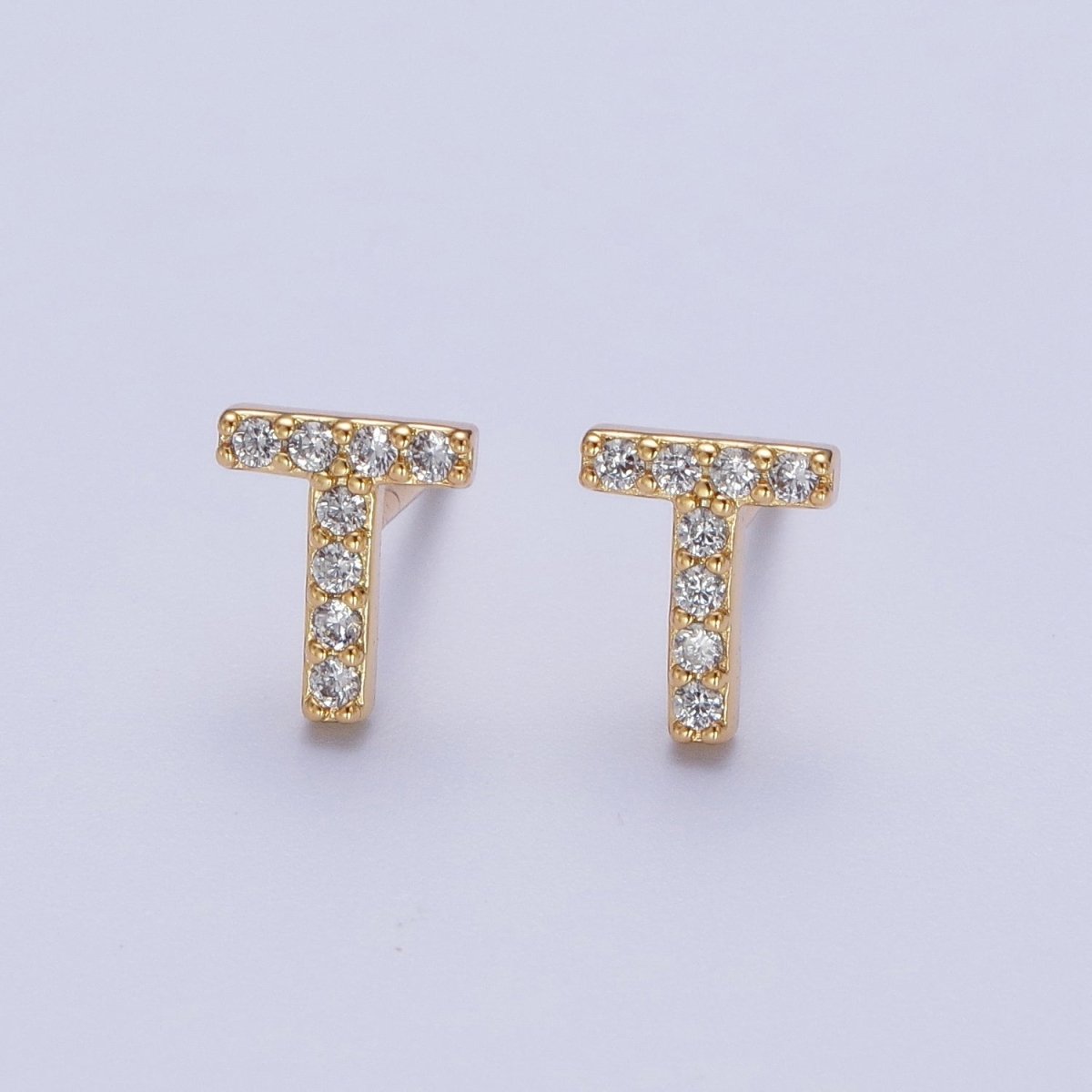 Tiny Initial Earring Letter Stud Earrings Initial Earrings Diamond CZ Initial Earrings Letter Studs Dainty Earrings