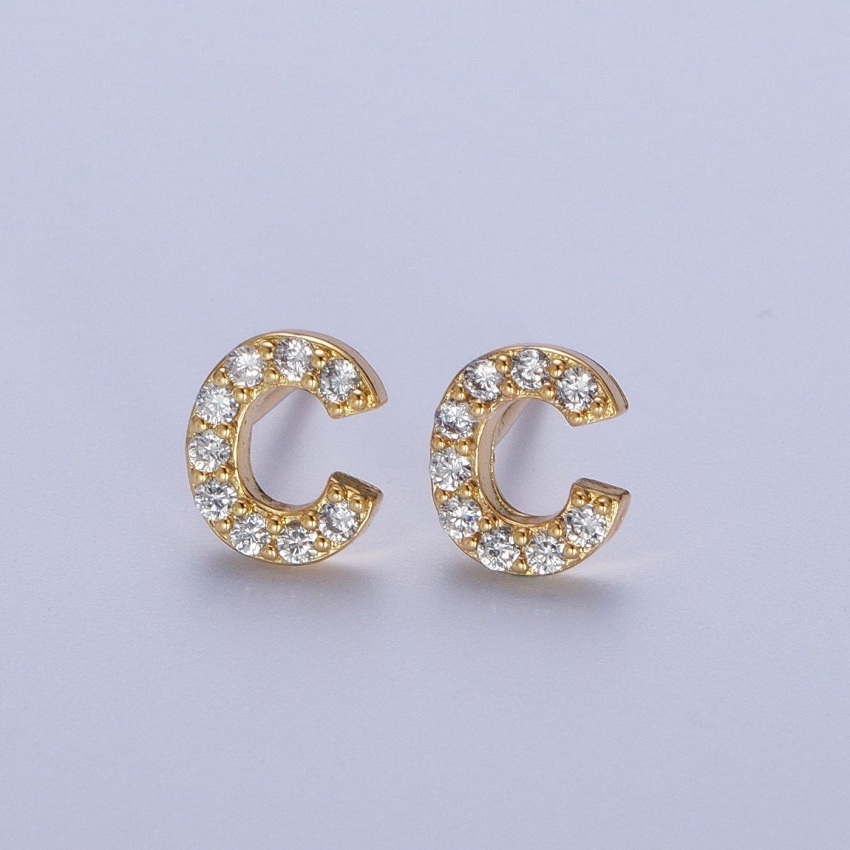 Tiny Initial Earring Letter Stud Earrings Initial Earrings Diamond CZ Initial Earrings Letter Studs Dainty Earrings