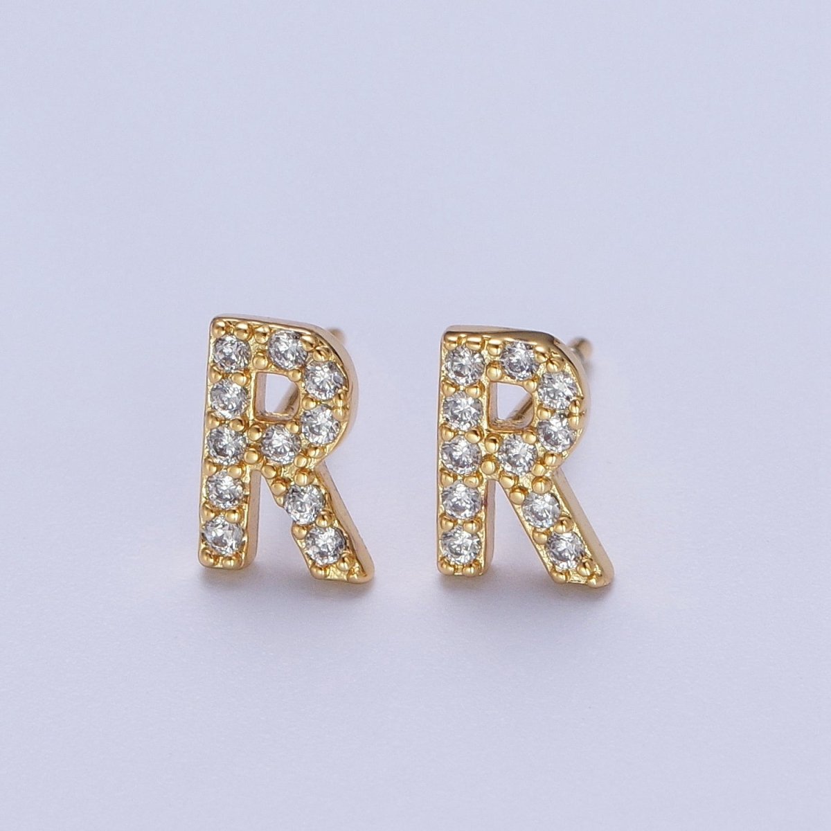 Tiny Initial Earring Letter Stud Earrings Initial Earrings Diamond CZ Initial Earrings Letter Studs Dainty Earrings