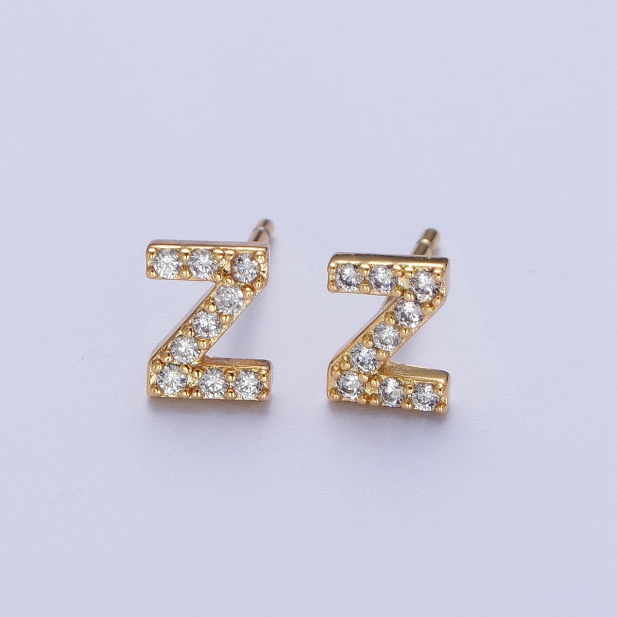 Tiny Initial Earring Letter Stud Earrings Initial Earrings Diamond CZ Initial Earrings Letter Studs Dainty Earrings
