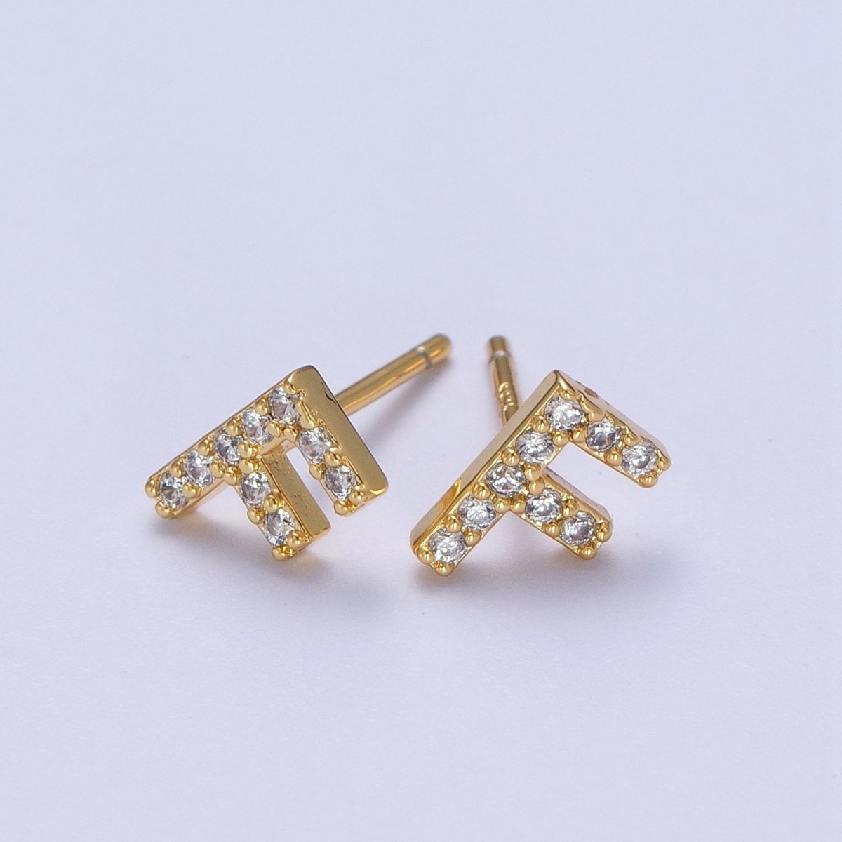 Tiny Initial Earring Letter Stud Earrings Initial Earrings Diamond CZ Initial Earrings Letter Studs Dainty Earrings