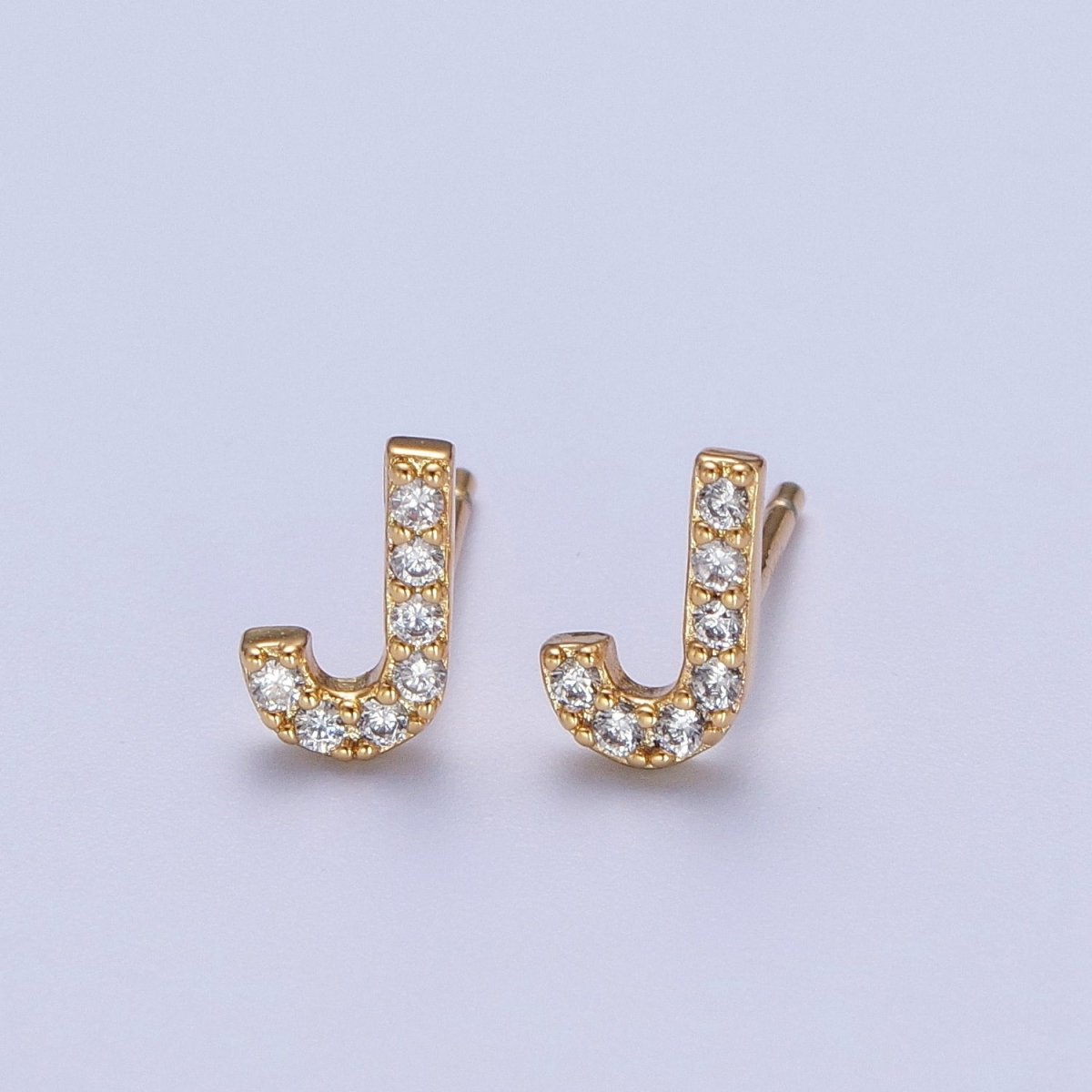 Tiny Initial Earring Letter Stud Earrings Initial Earrings Diamond CZ Initial Earrings Letter Studs Dainty Earrings