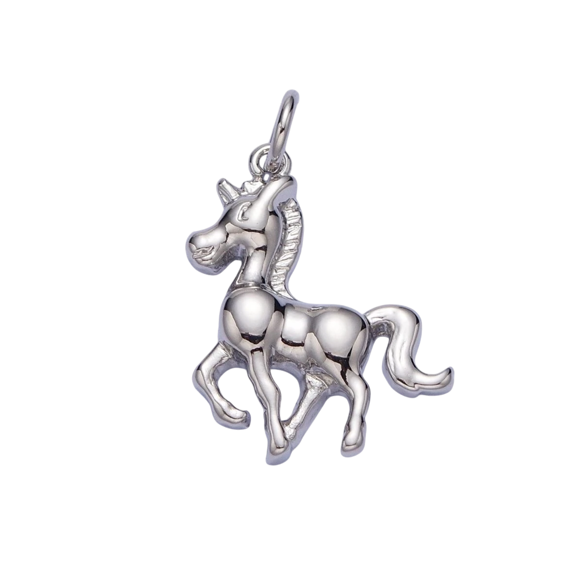 Trotting Horse 18mm x 13mm Equestrian Charm in Gold or Silver