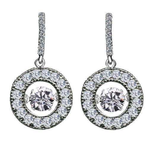 Sterling Silver Cubic Zirconia Dangle Earrings