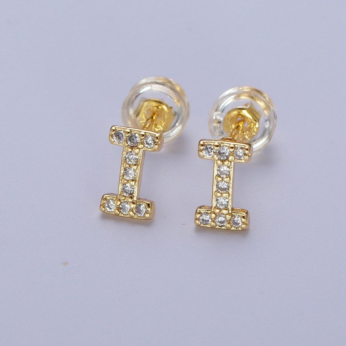 Tiny Initial Earring Letter Stud Earrings Initial Earrings Diamond CZ Initial Earrings Letter Studs Dainty Earrings