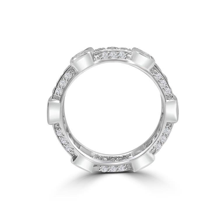 Unique Sterling Silver Cubic Zirconia Eternity Band Stackable Ring