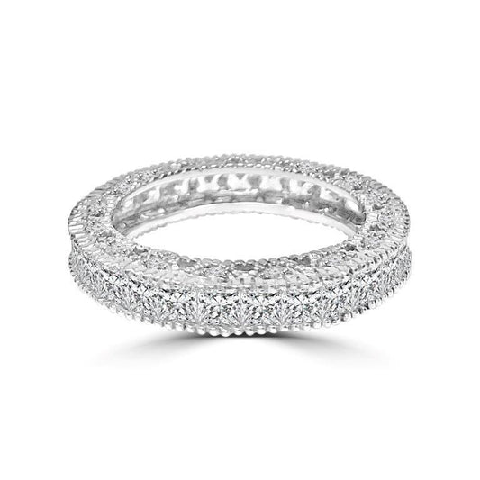 Cubic Zirconia Eternity Vintage Style Band Stackable Ring