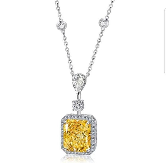 Radiant Cubic Zirconia Halo Pendant Necklace