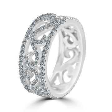 Sterling Silver Cubic Zirconia Eternity Band Ring